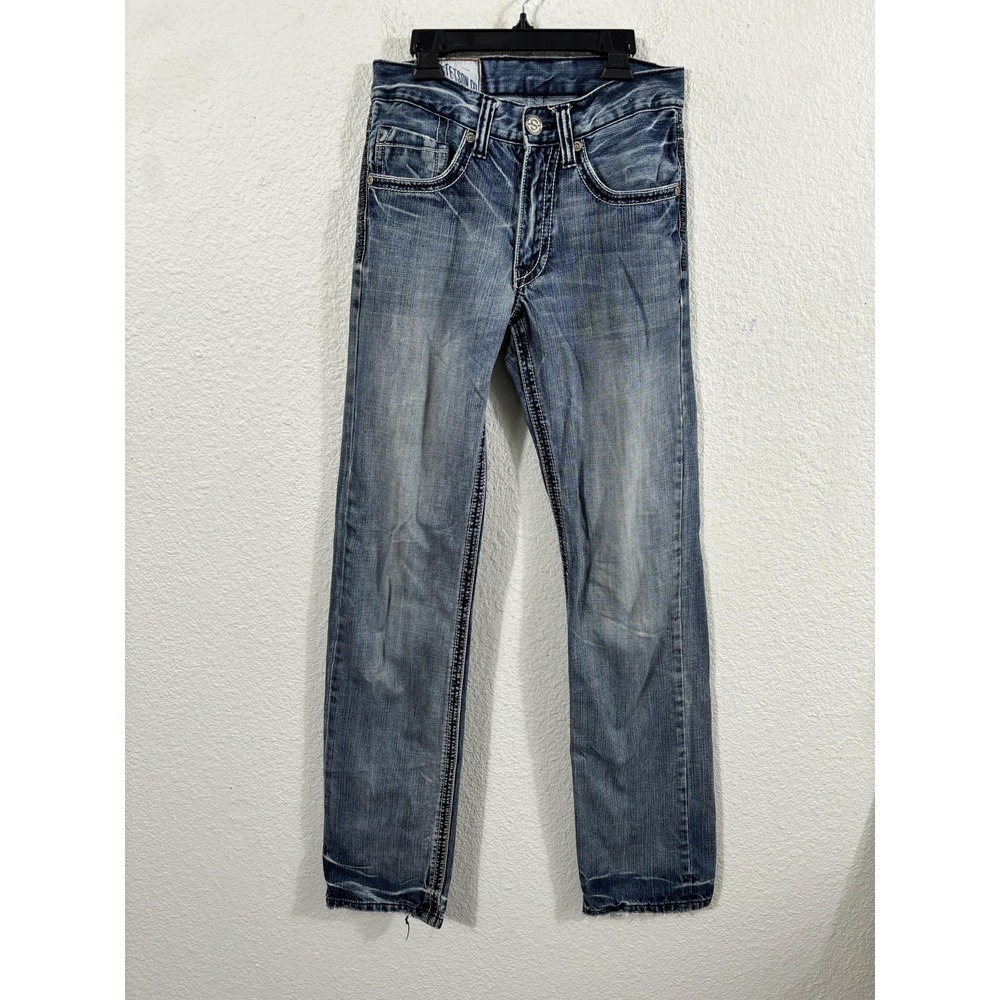 Stetson Jeans Mens‎ 28x34.5 Blue Modern Straight Leg 1312 Distressed Western